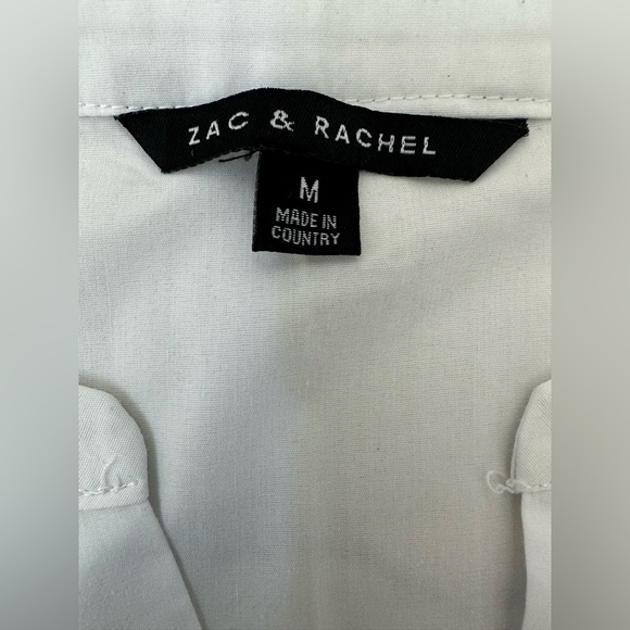Zac & Rachel White V-Neck Blouse with Relaxed Fit - Picture 2 of 4